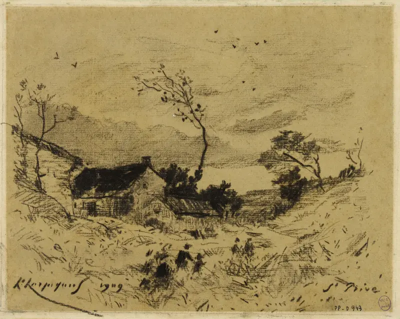 Landskap från Saint-Privé av Henri-Joseph Harpignies