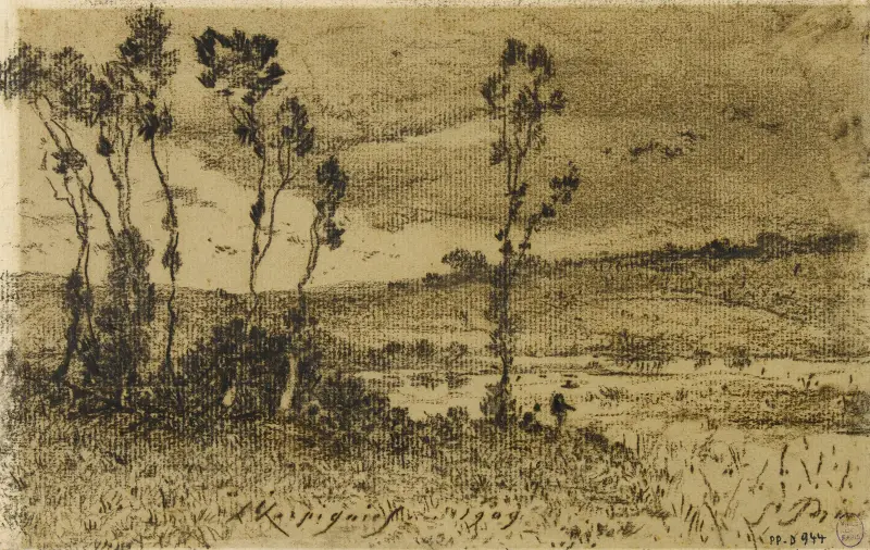 Landskap från Saint-Privé av Henri-Joseph Harpignies