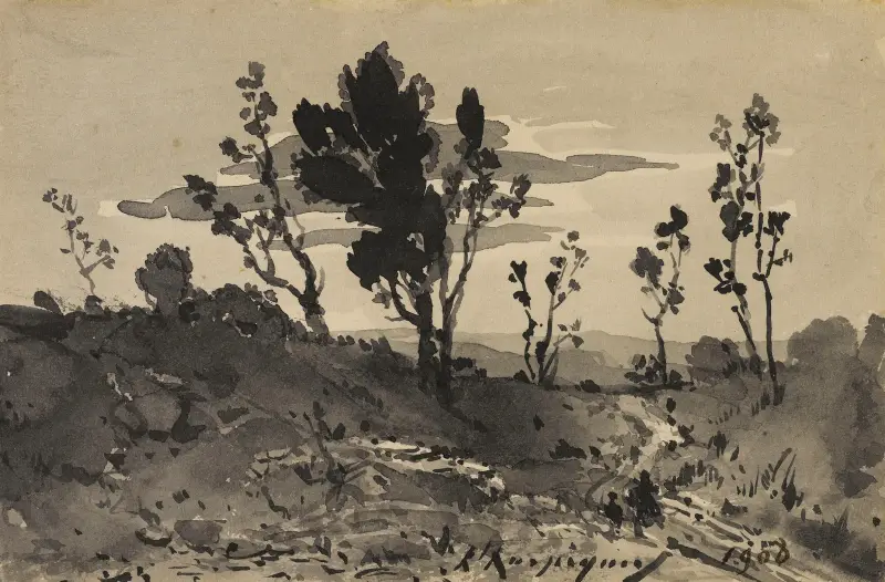 Litet landskap av Henri-Joseph Harpignies