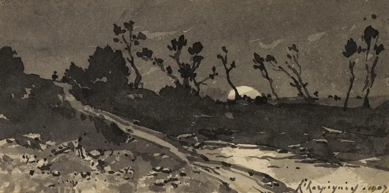 Litet landskap av Henri-Joseph Harpignies