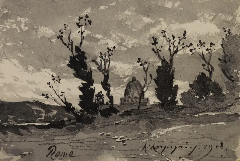 Litet landskap av Henri-Joseph Harpignies