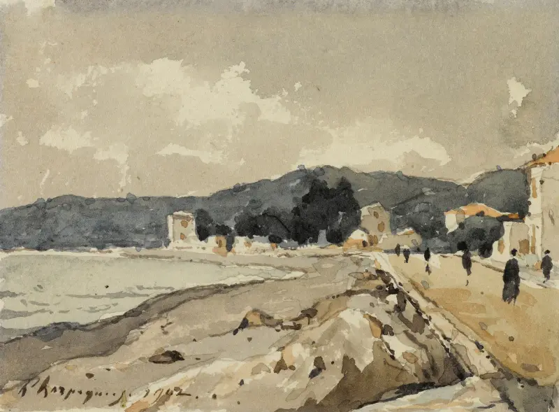 Vid havskanten i Nice av Henri-Joseph Harpignies