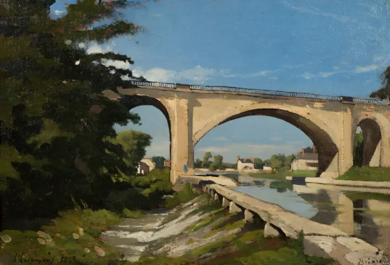The Railroad Bridge at Briare av Henri-Joseph Harpignies