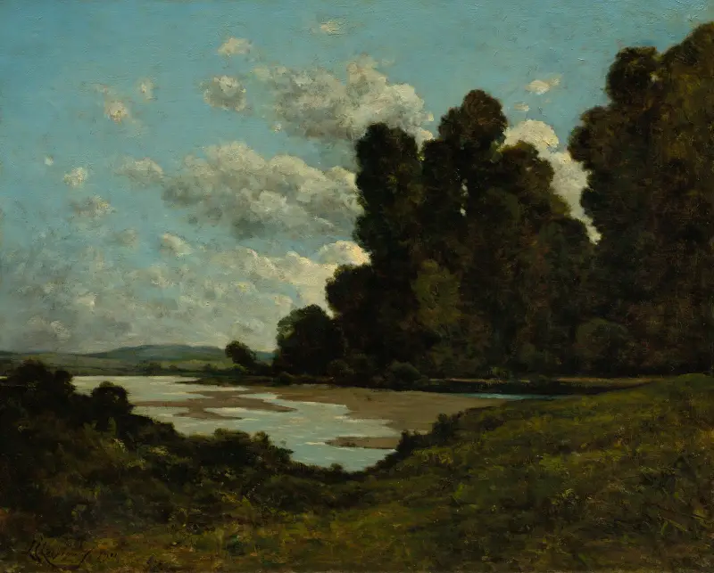 The River Loire at Nevers av Henri-Joseph Harpignies