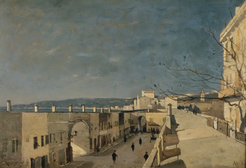 En kaj i Nice, Les Ponchettes av Henri-Joseph Harpignies