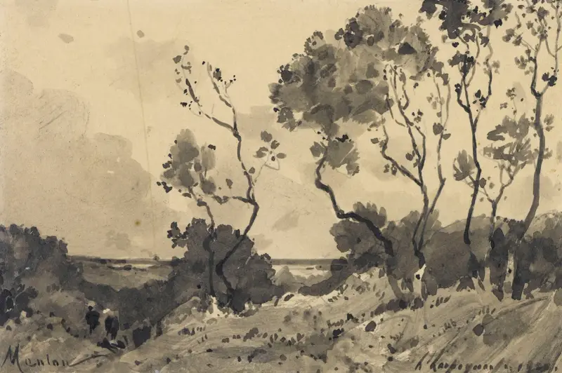 Vue de Menton av Henri-Joseph Harpignies