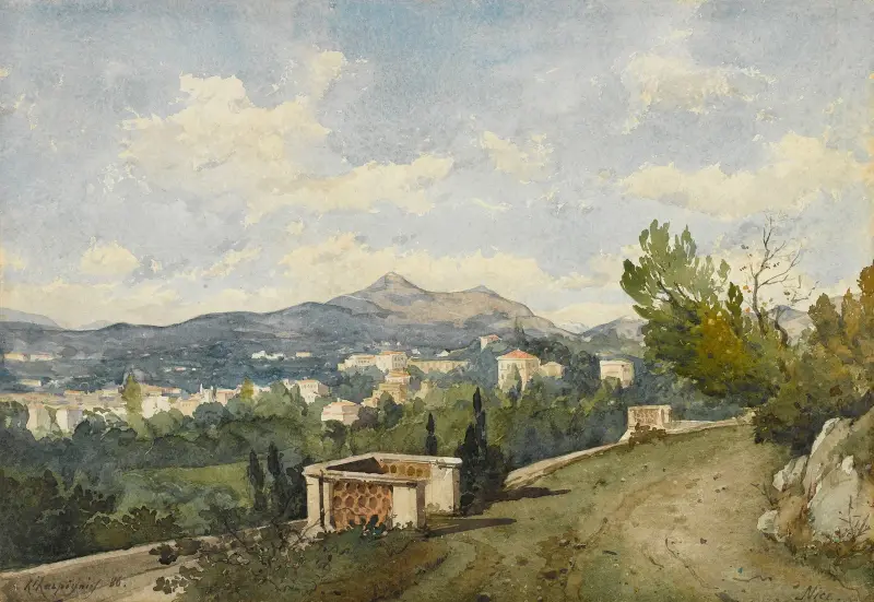 Vy av Nice av Henri-Joseph Harpignies