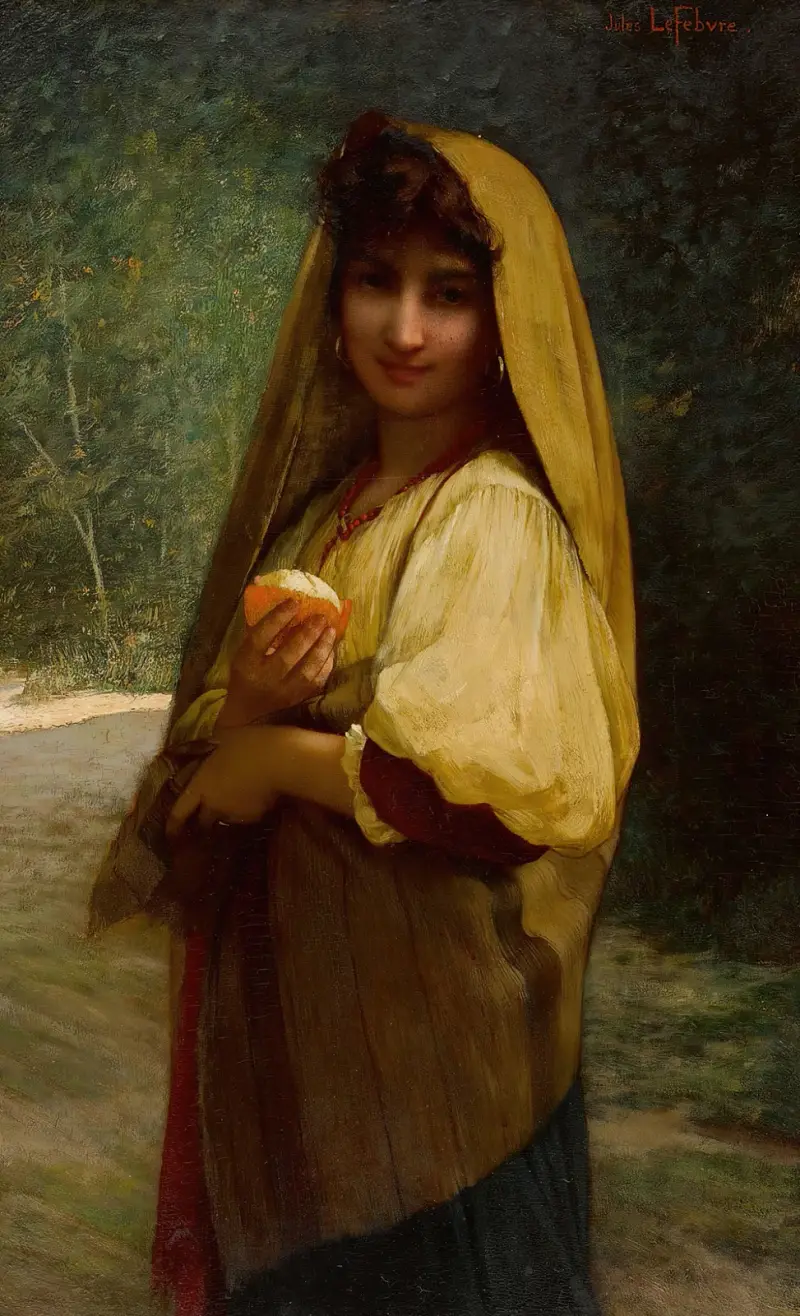 Italiensk flicka med apelsin av Jules Joseph Lefebvre