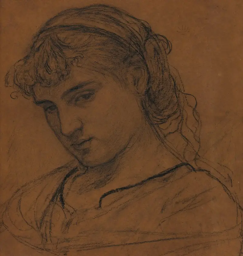 Portrait Of A Girl av Albert Joseph Moore