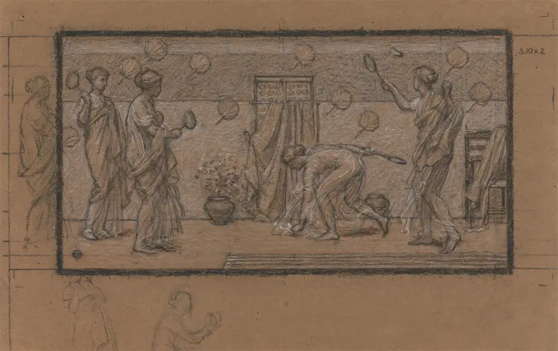 Studie k Battledore and Shuttlecock, Albert Joseph Moore