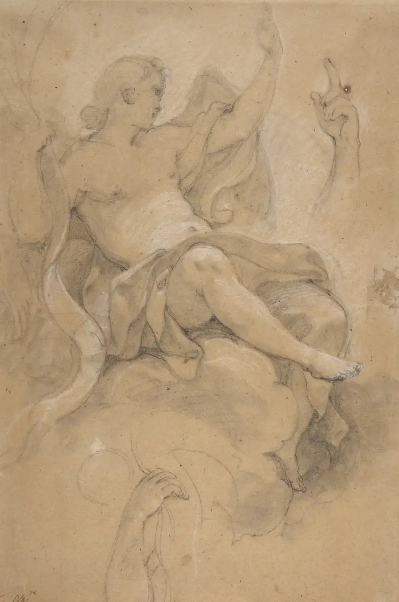 Angel Holding a Banderole av Charles-Joseph Natoire