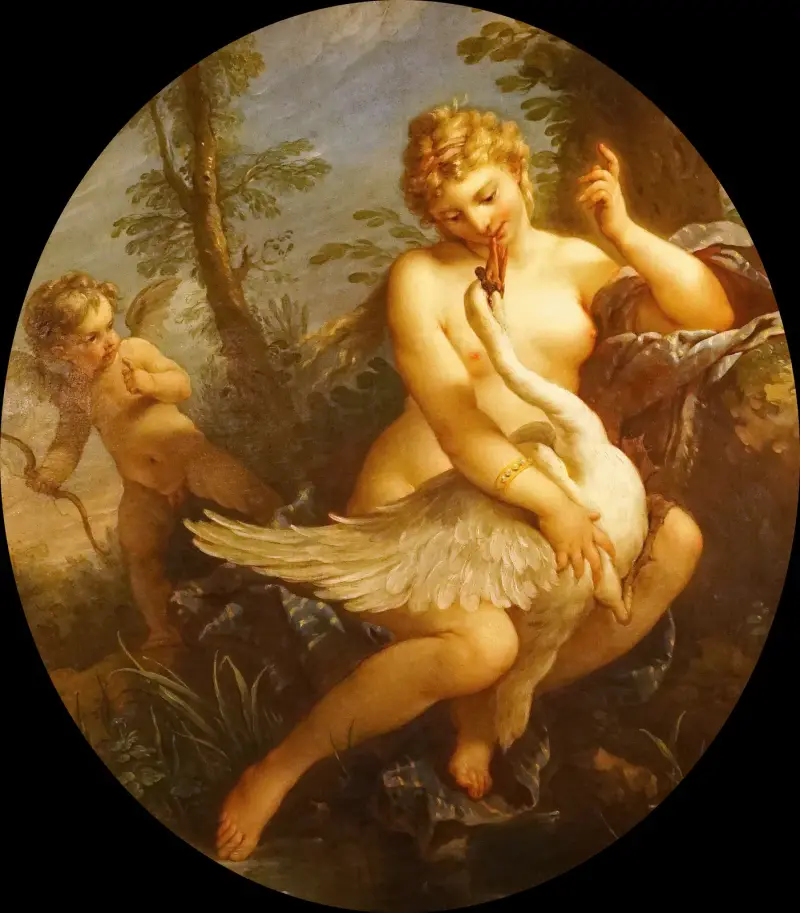 Léda et le cygne av Charles-Joseph Natoire