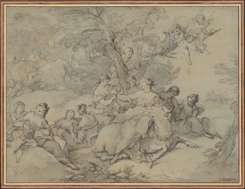 Europa och tjuren av Charles Joseph Natoire