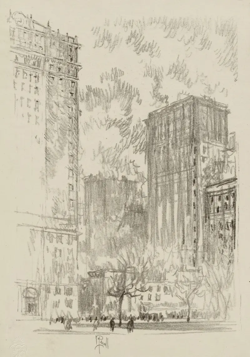 Battery Park av Joseph Pennell