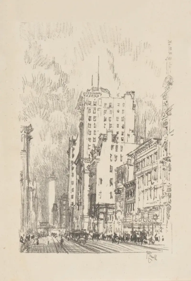 Broadway ovanför 23:e gatan av Joseph Pennell
