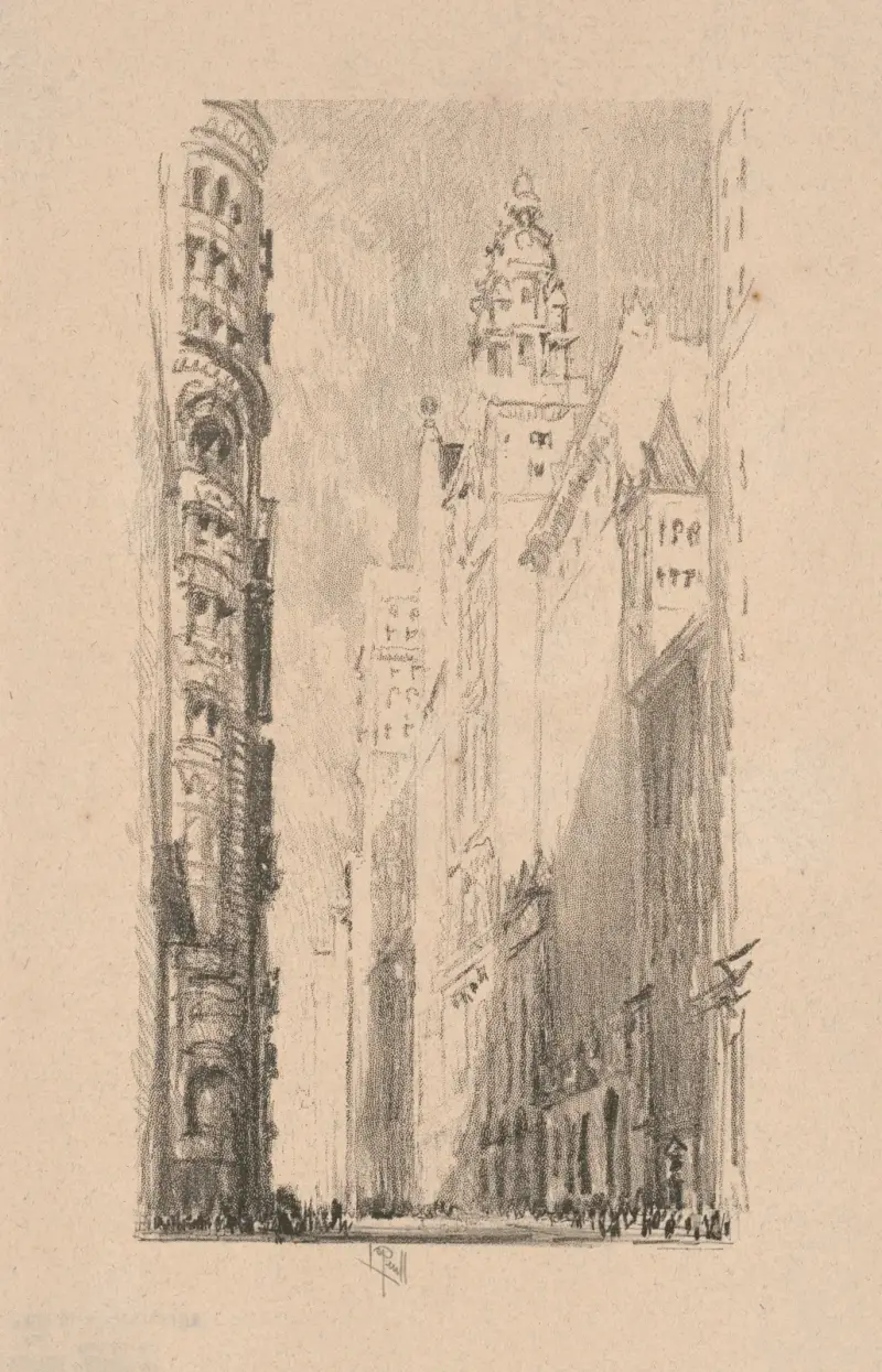 Broadway Towers von Joseph Pennell