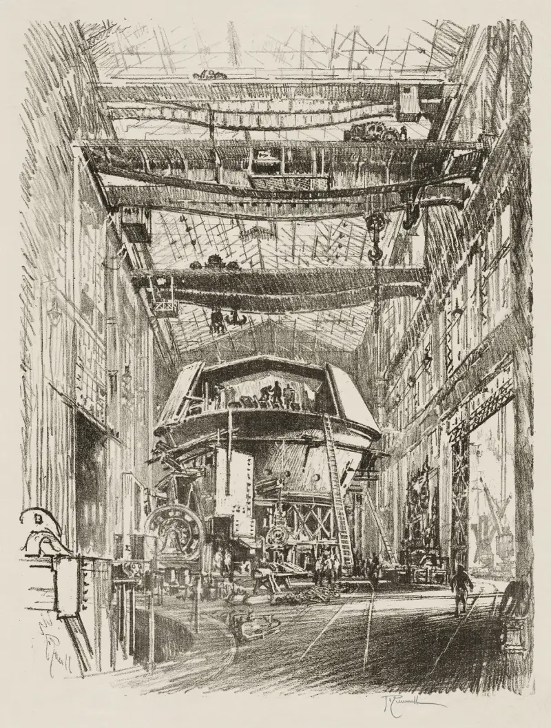 Building the Great Turret av Joseph Pennell