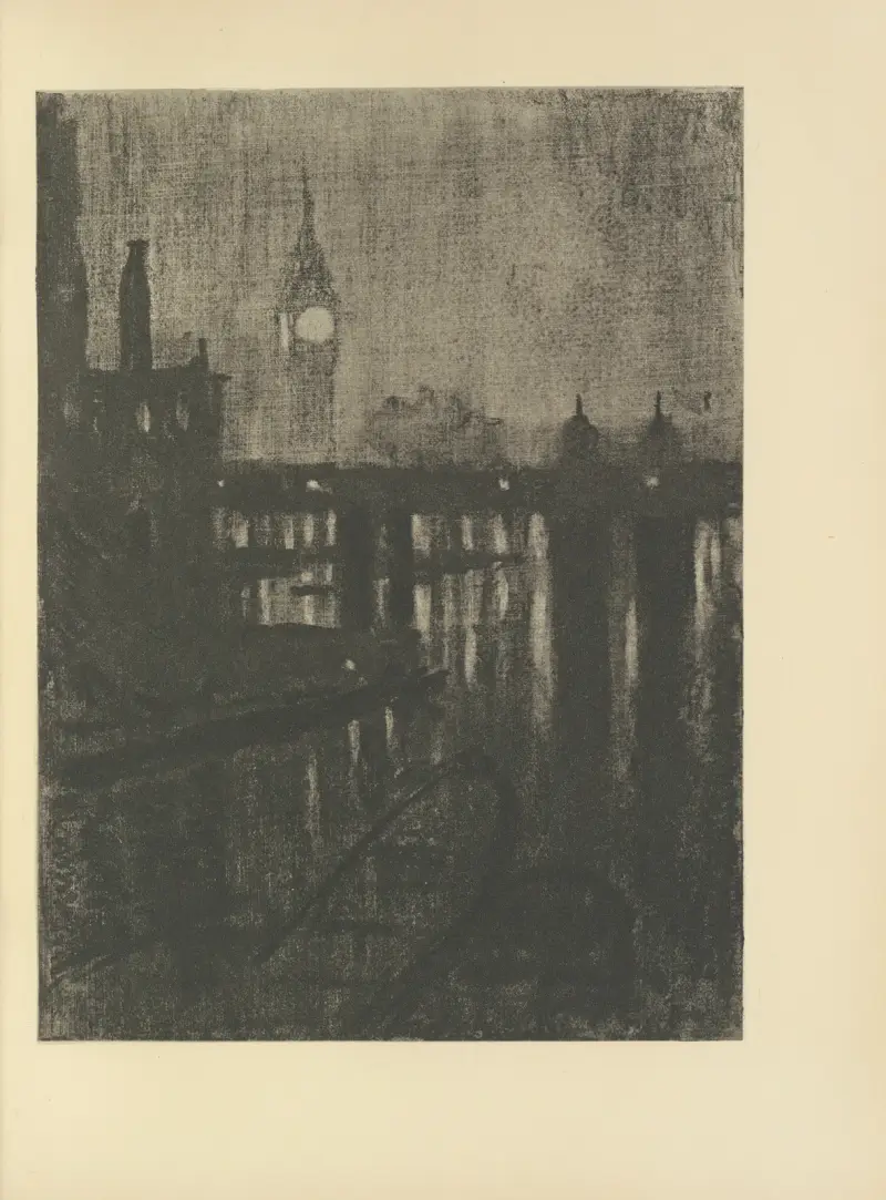 Klocktorn – natt av Joseph Pennell