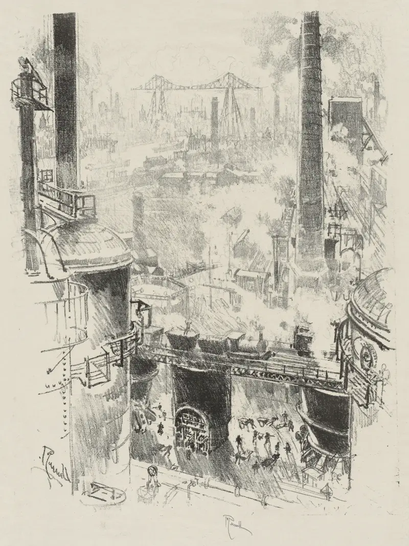 From the Tops of the Furnaces av Joseph Pennell