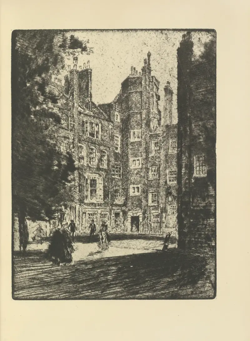 Old Court, Lincoln’s Inn av Joseph Pennell