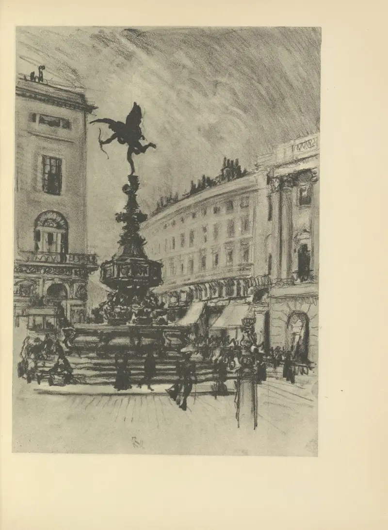 Piccadilly Circus av Joseph Pennell