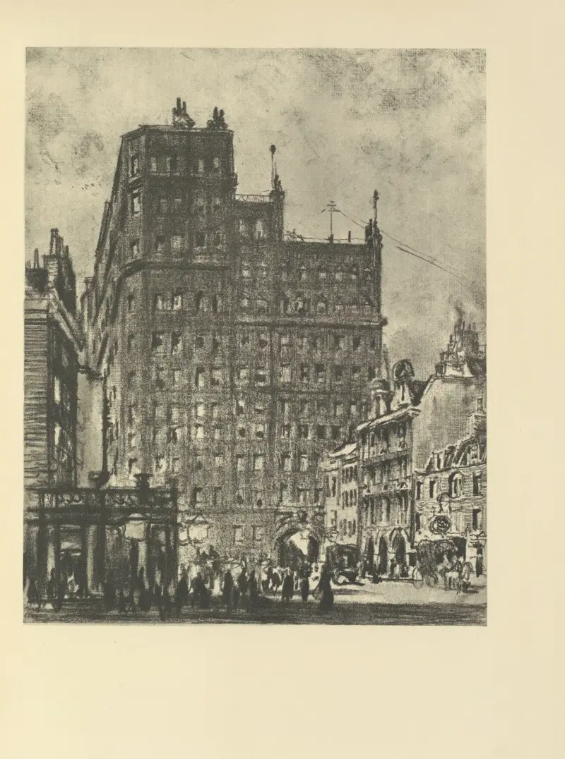 Queen Anne’s Mansions av Joseph Pennell