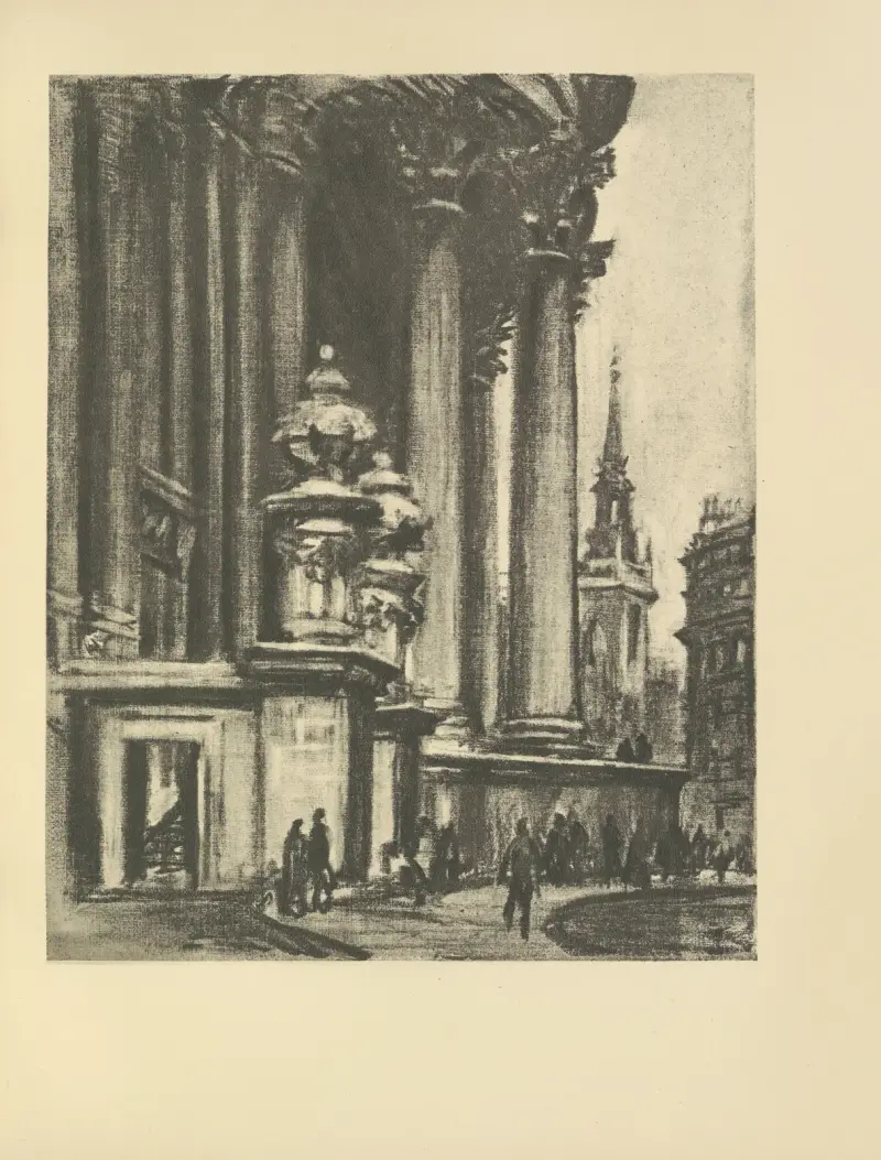Södra portalen, St. Paul’s av Joseph Pennell