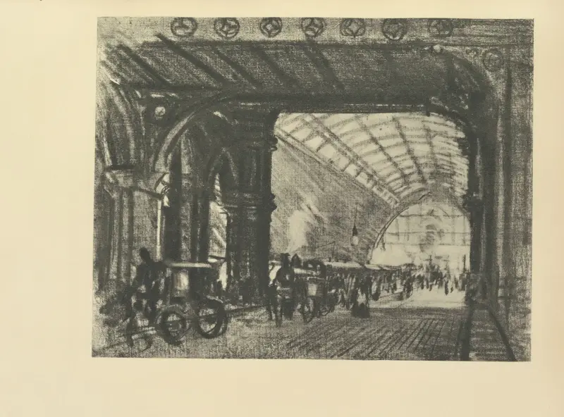 St. Pancras Station av Joseph Pennell