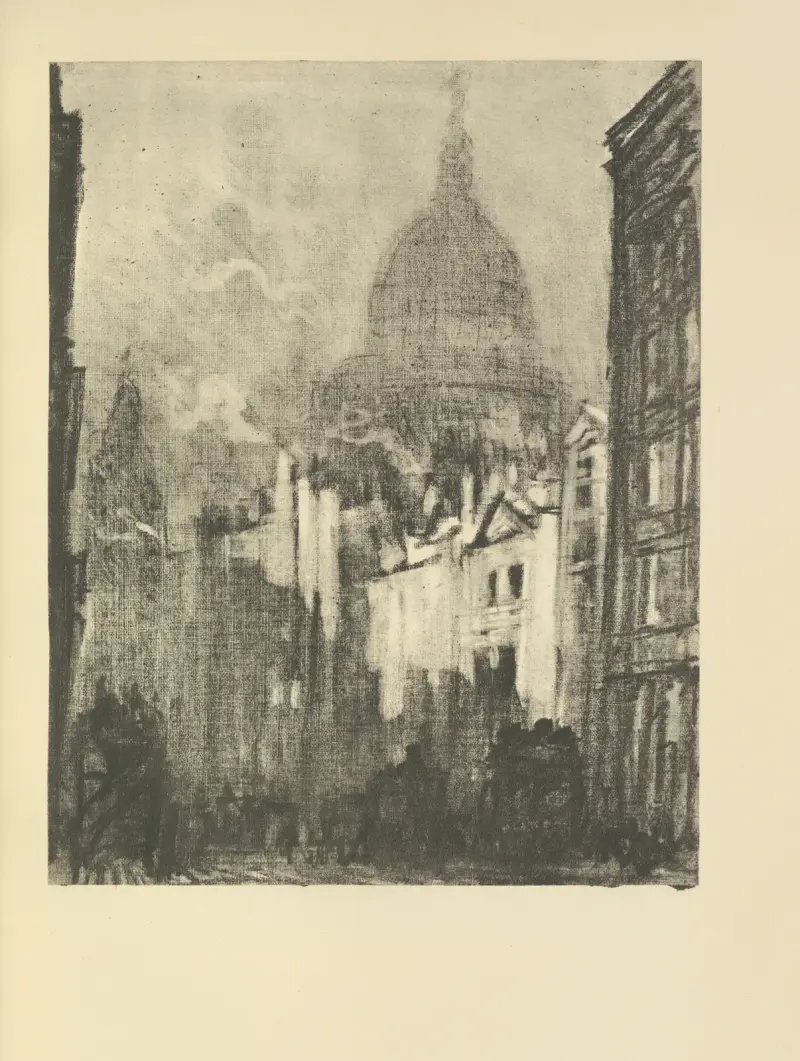 St. Pauls kupol, från Cannon Street av Joseph Pennell