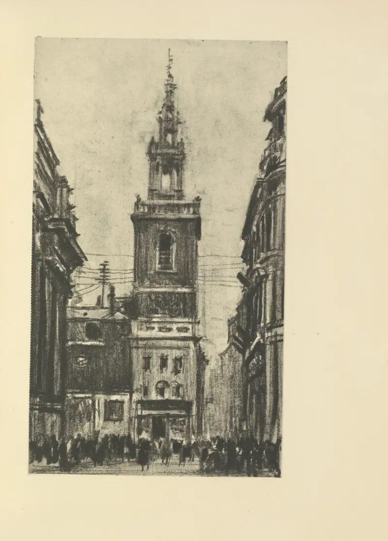 St. Stephen’s, Walbrook av Joseph Pennell