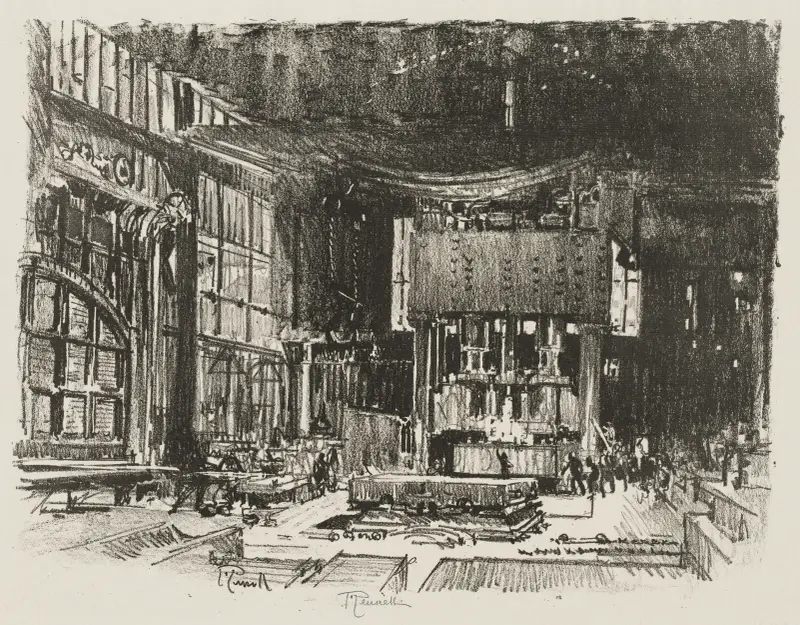 The Acolytes Preparing the Altar of the War God av Joseph Pennell