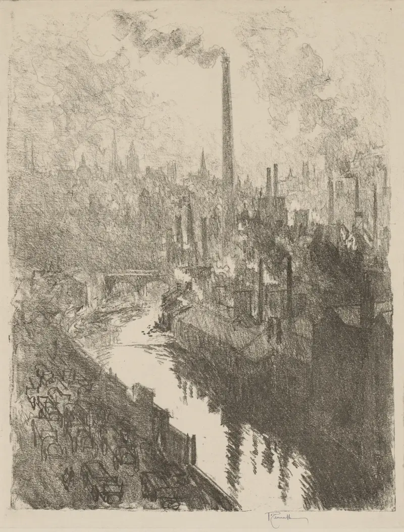 The Great Chimney, The Motor Park av Joseph Pennell