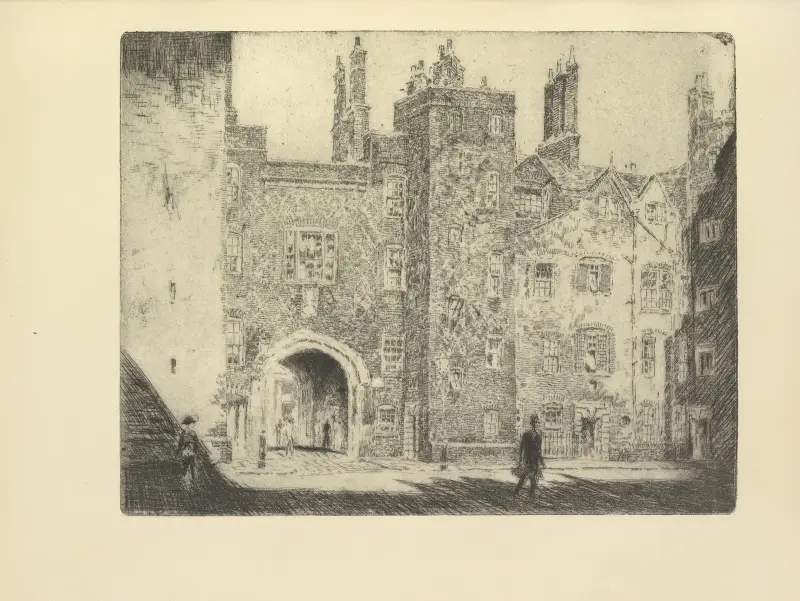 The Great Gate, Lincoln’s Inn av Joseph Pennell