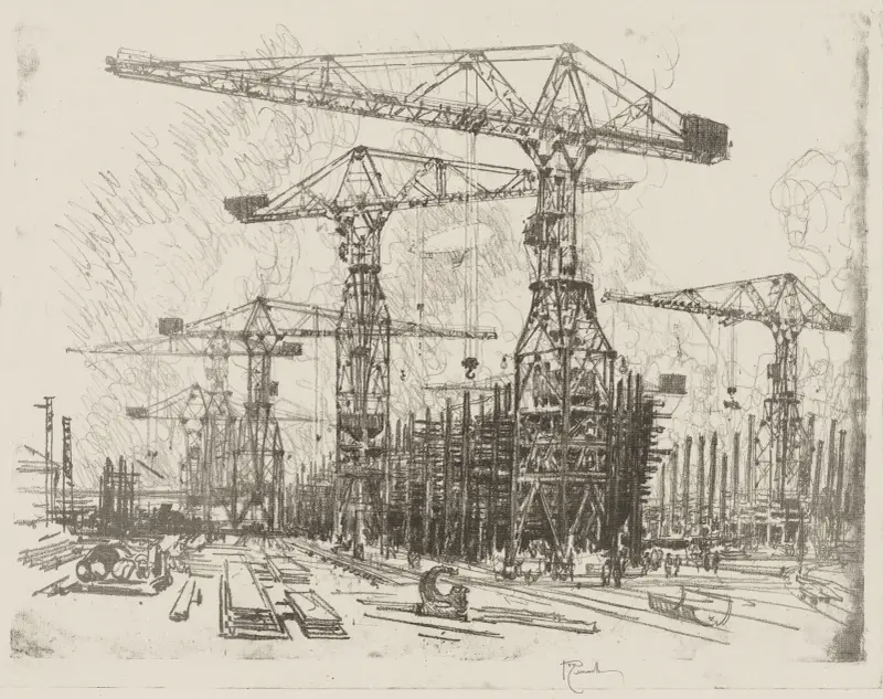The Old Shipyard von Joseph Pennell