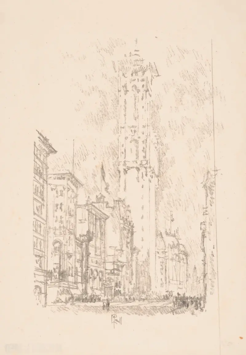 The Times Building av Joseph Pennell