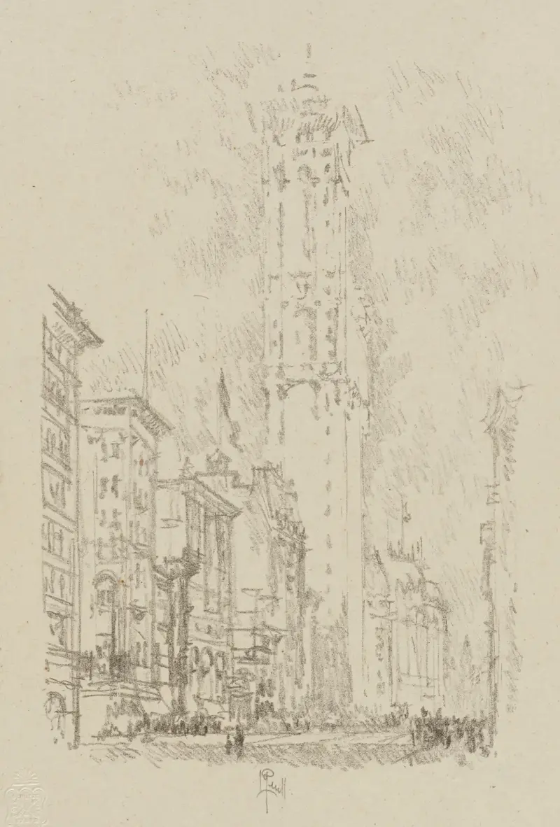The Times Building av Joseph Pennell