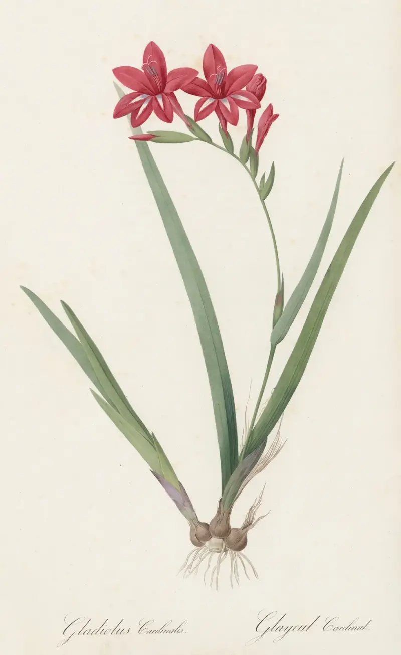 Gladiolus cardinalis, Pierre Joseph Redouté