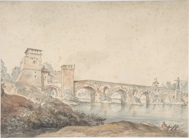 Ponte Molle, Rom av Claude-Joseph Vernet
