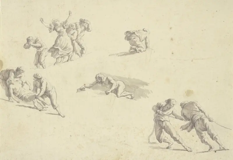 Staffagen für einen Schiffbruch av Claude-Joseph Vernet