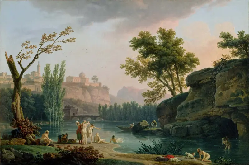 Sommarkväll, landskap i Italien av Claude-Joseph Vernet