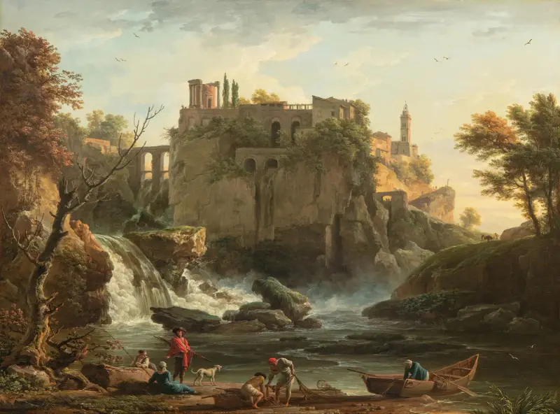 View Of Tivoli av Claude-Joseph Vernet