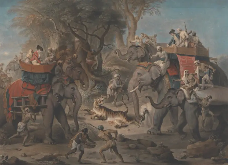 Tiger Hunting in the East Indies av Johan Joseph Zoffany