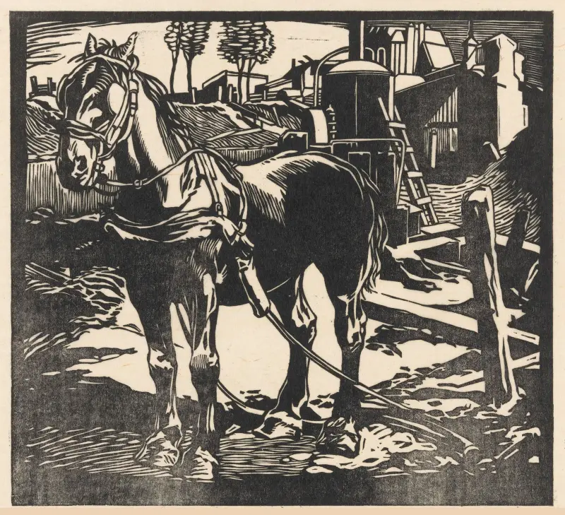 Afgespannen karrenpaard av Johannes Josephus Aarts