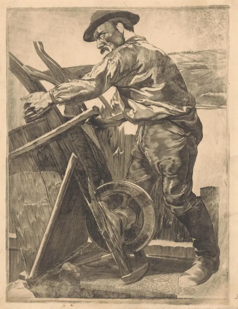Arbetare med skottkärra av Johannes Josephus Aarts
