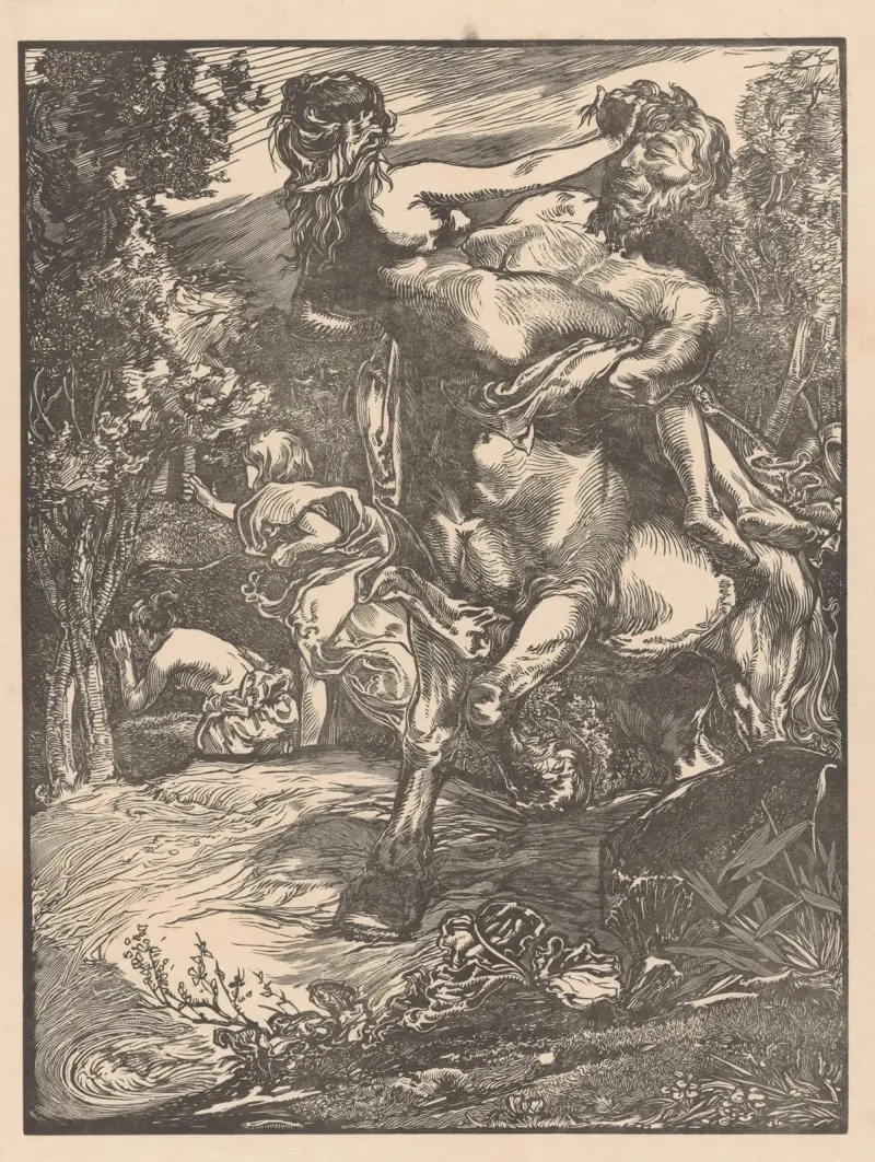 Kentaur som bortför en kvinna av Johannes Josephus Aarts