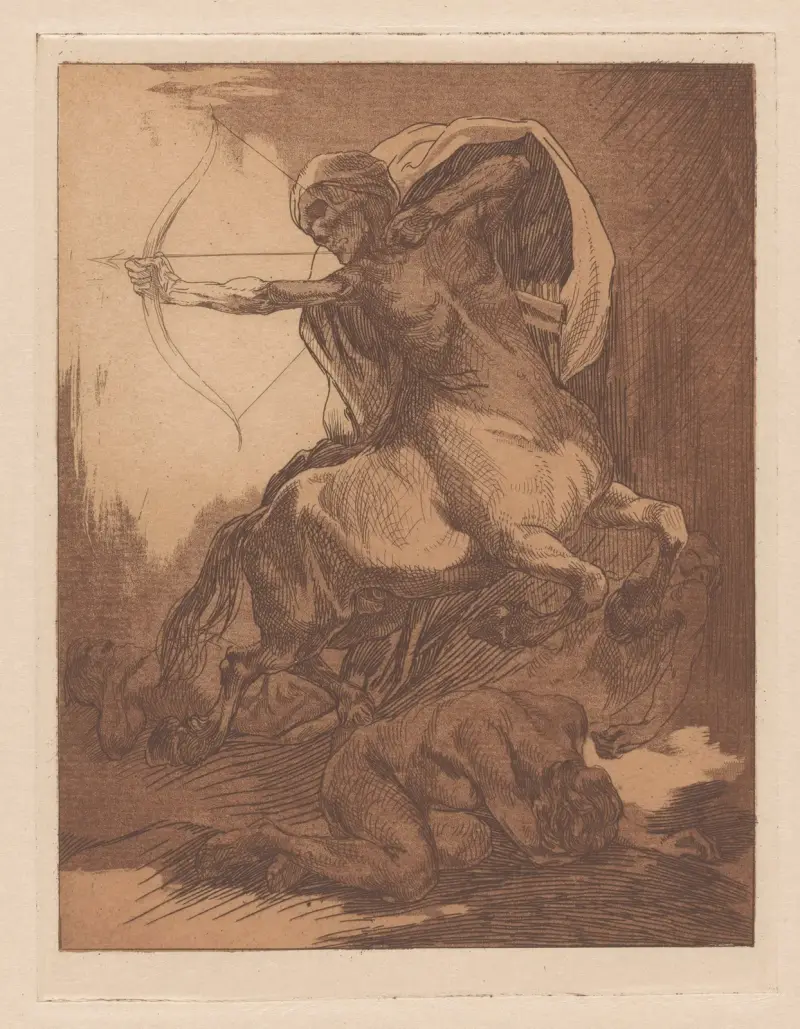 Döden som kentaur med pil och båge av Johannes Josephus Aarts