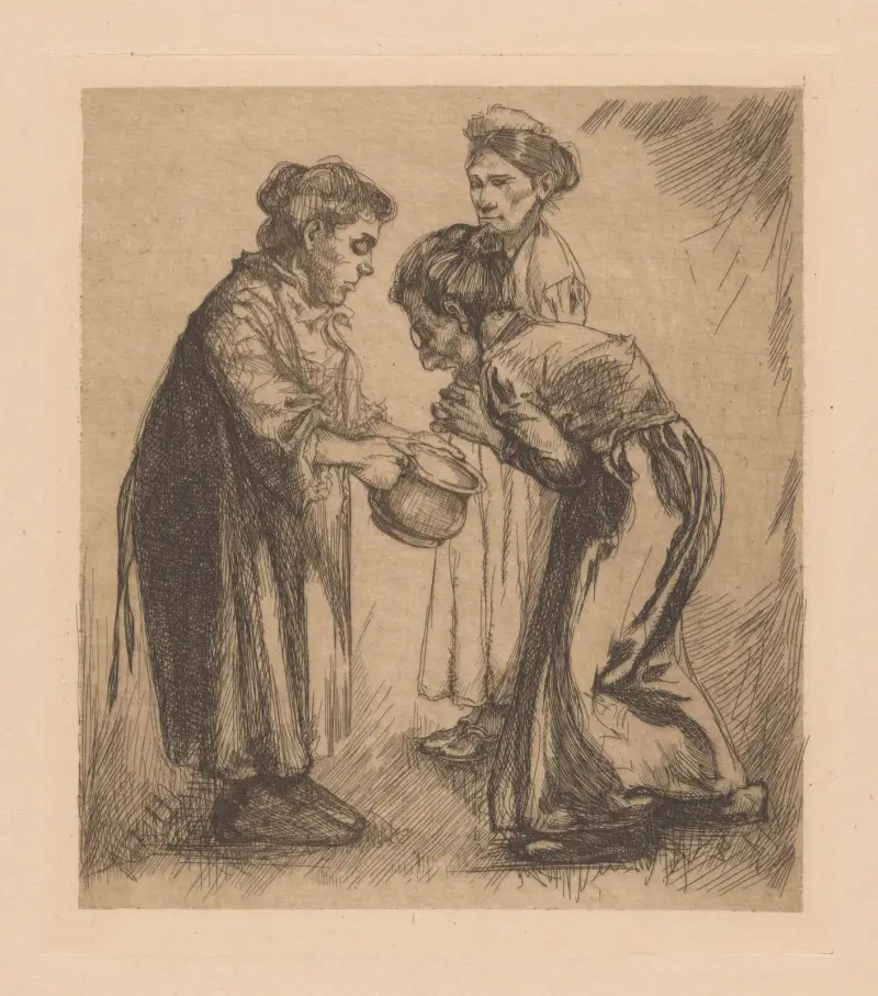Drei Frauen mit Topf von Johannes Josephus Aarts