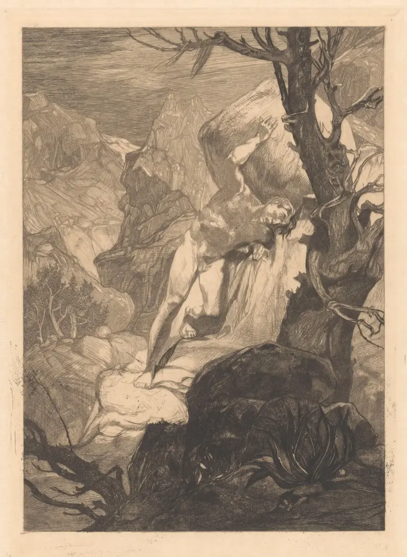 Sårad i klipplandskap av Johannes Josephus Aarts