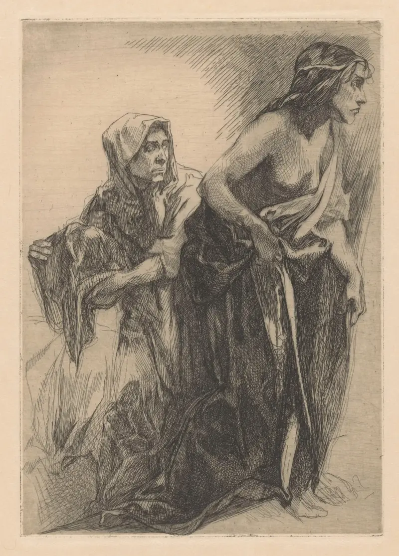Judith med sin tjänsteflicka och Holofernes huvud av Johannes Josephus Aarts