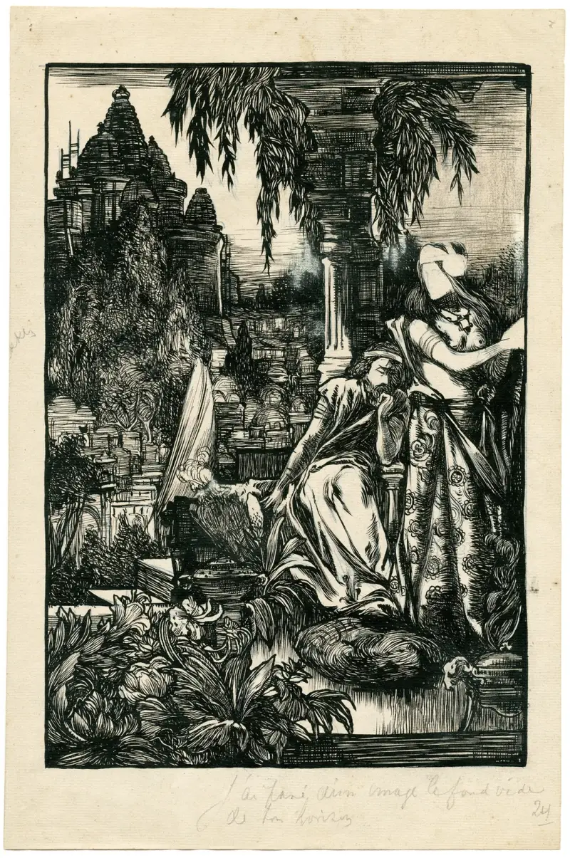 Man och kvinna på östlig kyrkogård av Johannes Josephus Aarts